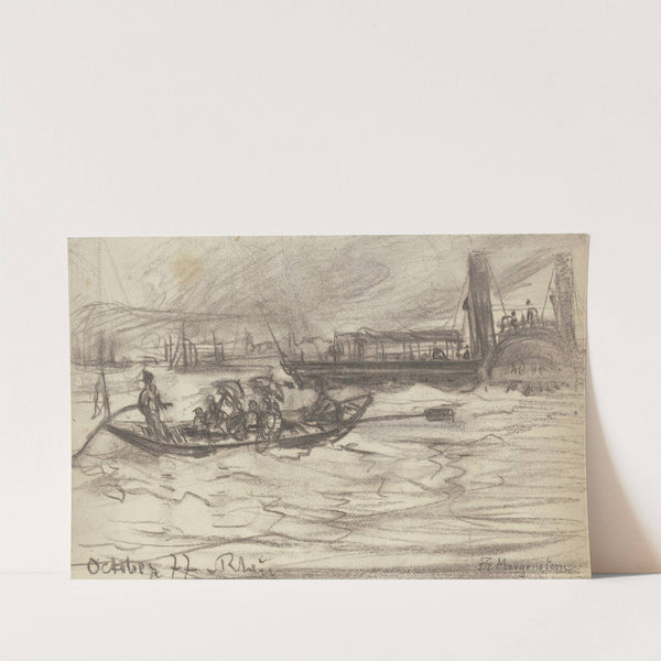 Steamer and boat by Friedrich Ernst Morgenstern