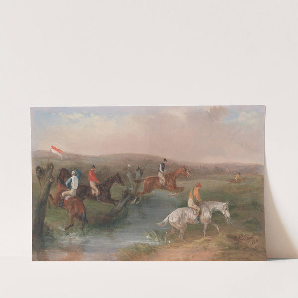 Steeplechasing; The Brook (1869) by William Shayer