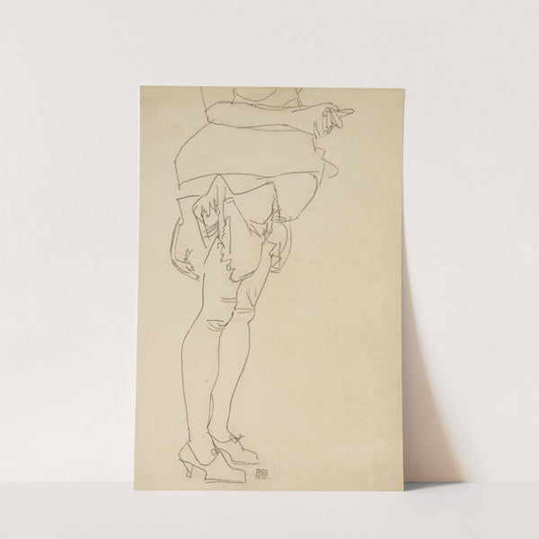 Stehend Frau, Beinstudie (Standing Woman, Leg Study) (1913) by Egon Schiele
