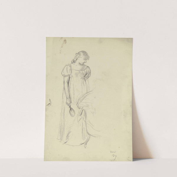 Stehende am Stuhl aus der 'Vorbereitung zum Kostümball' by Otto Scholderer