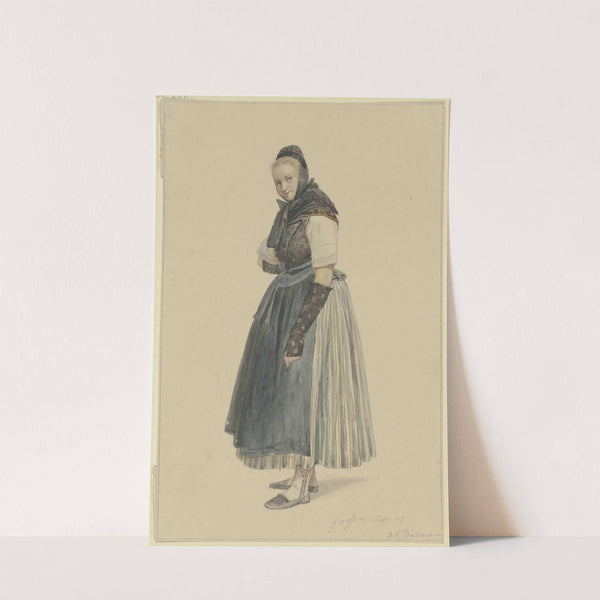 Stehende Bäuerin nach links by Jakob Fürchtegott Dielmann