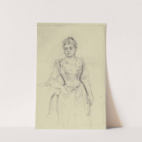 Stehende Dame mit Fächer by Otto Scholderer