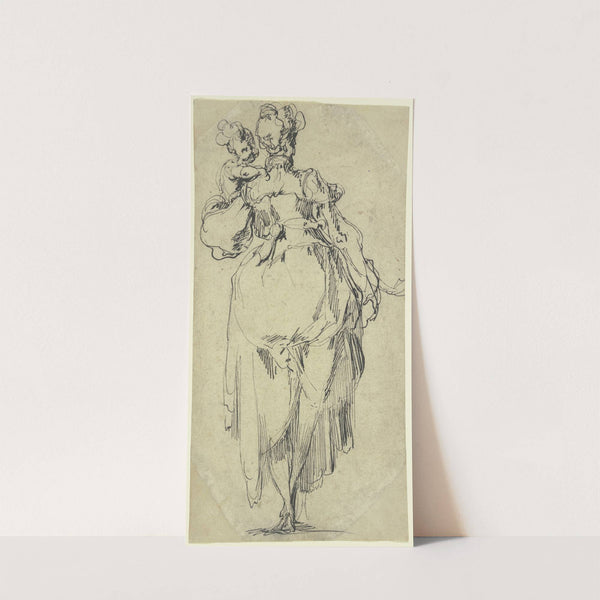 Stehende Frau mit Kind, Rückenansicht by Jacques Bellange