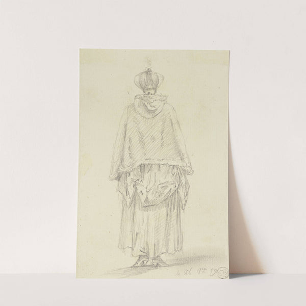 Stehende Frau mit Umhang in Rückansicht. (1759) by Daniel Nikolaus Chodowiecki