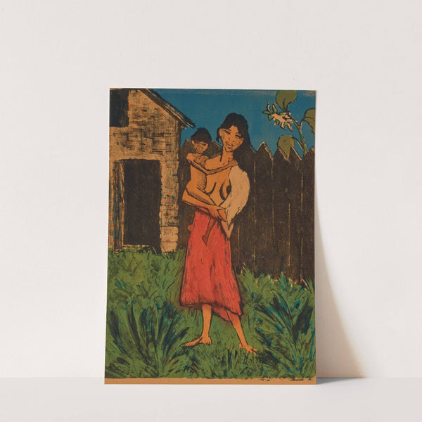 Stehende Zigeunerin mit Kind auf dem Arm, from Zigeuner by Otto Mueller