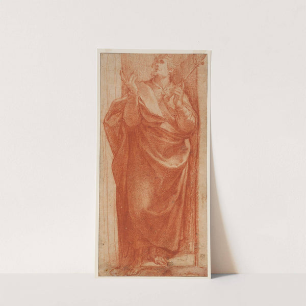 Stehender aufblickender König mit Lilienzepter (ca 1570-1580) by Girolamo Muziano