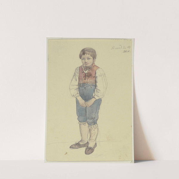 Stehender Bauernjunge aus Berod im Westerwald (ca. 1835) by Jakob Becker