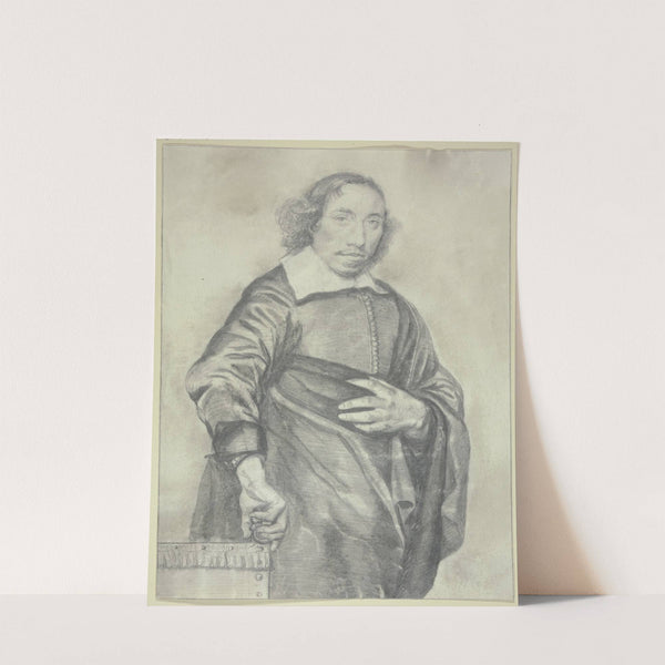 Stehender Mann auf einen Stuhl gestützt by Cornelis Visscher