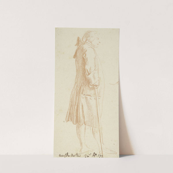 Stehender Mann mit einem Stock in der Rechten im Profil nach rechts (1776) by Daniel Nikolaus Chodowiecki