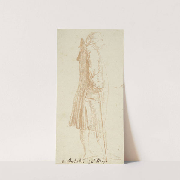 Stehender Mann mit einem Stock in der Rechten im Profil nach rechts. (1776) by Daniel Nikolaus Chodowiecki