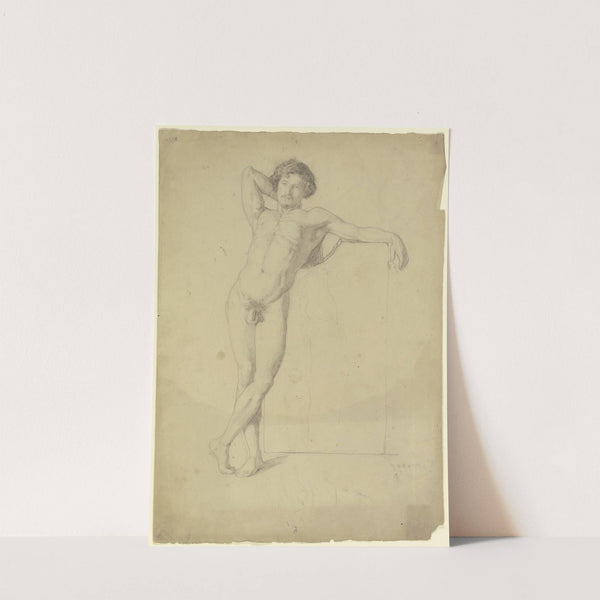 Stehender männlicher Akt, an einen Spiegel gelehnt by Jakob Becker