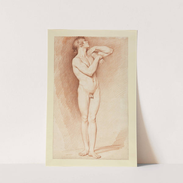 Stehender männlicher Akt mit erhobenen Armen by Edmé Bouchardon