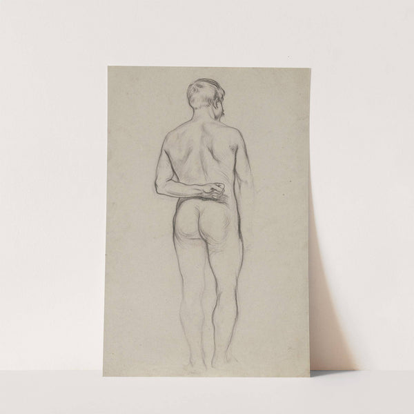 Stehender männlicher Rückenakt by Otto Scholderer