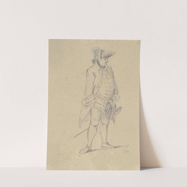 Stehender Offizier mit Degen. (1760) by Daniel Nikolaus Chodowiecki