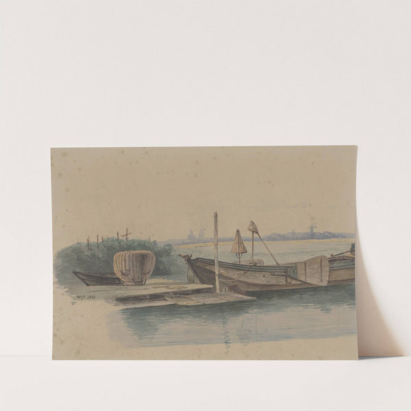 Steiger met visserschuiten by Willem Gruyter jr