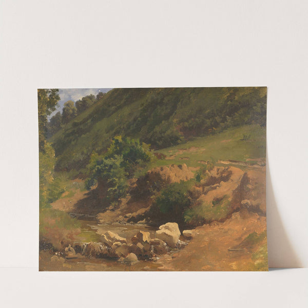 Steiler Hang mit Bachgrund by Heinrich Dreber