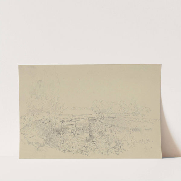 Steinbrücke in weiter Landschaft (ca. 1865) by Wilhelm Busch