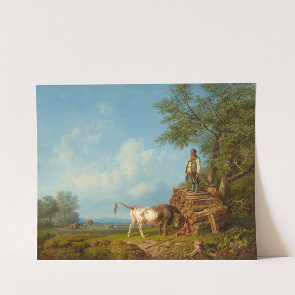 Stier und Bauer by Heinrich Bürkel