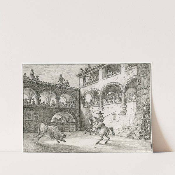 Stieregevecht in arena by Otto Howen