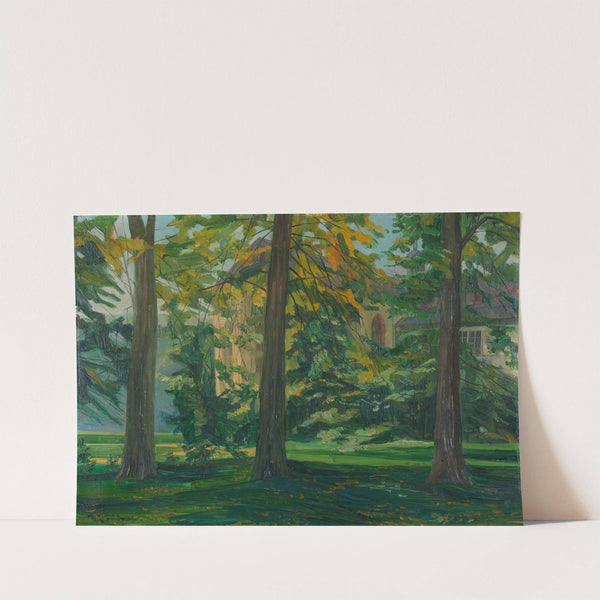 Stift Neuburg, Kapelle mit drei Bäumen II by Wilhelm Trübner