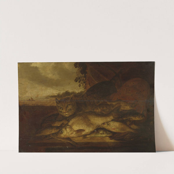 Still Life; Cat with Fish by Pieter de Putter