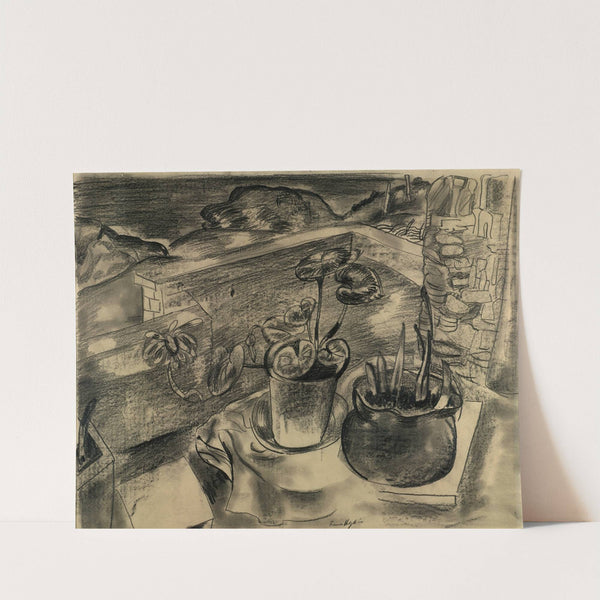 Still life in landscape, Bodinnick, Cornwall by Frances Hodgkins