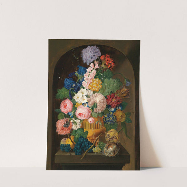 Still Life Of Flowers With A Bird’S Nest by Johann Baptist Drechsler