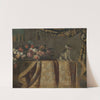 Still Life of Flowers with a Toy Spaniel, all on a draped table by Francesco Noletti