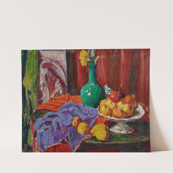 Still Life of Fruit and Green Vase (Le Compotier) (1919) by Roderic O'''Conor