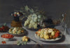 Still Life Of Grapes And Other Fruits With A Knife, Façon De Venise Wineglasses And Other Objects On A Draped Table