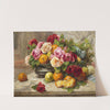 Still life of roses and fruit by Georges Jeannin
