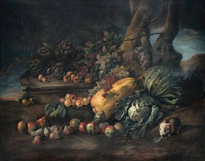 Still life of vegetables on a forest floor — size preview