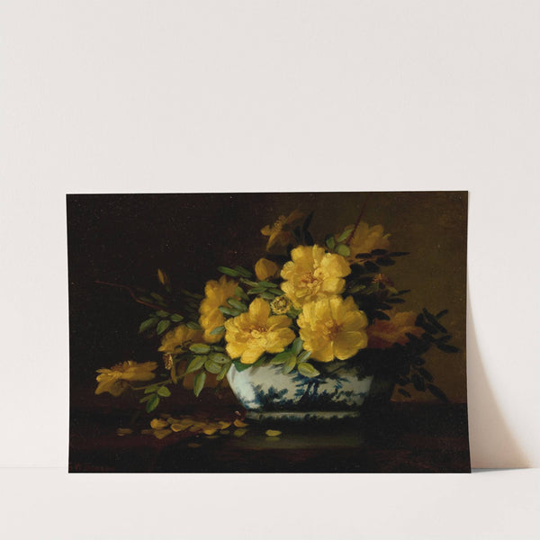 Still Life of Yellow Roses in an Oriental Vase by George W. Seavey