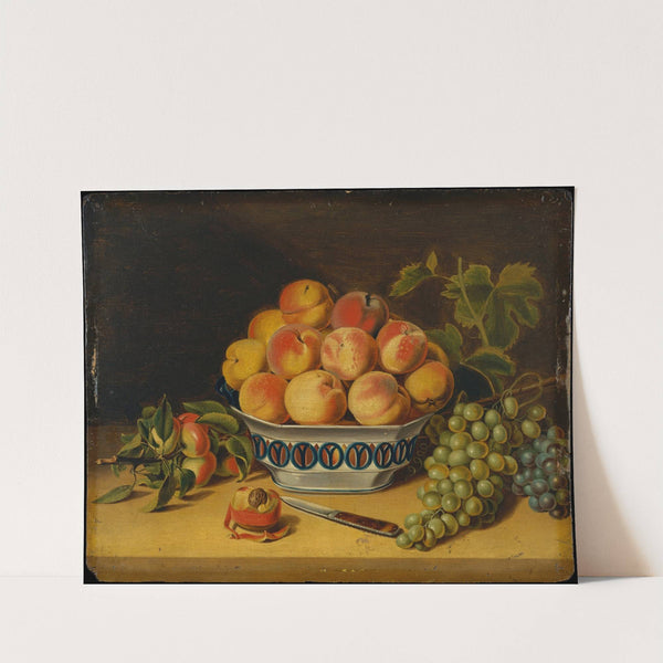 Still Life; Peaches and Grapes by John A. Woodside