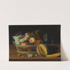 Still Life With A Basket Of Fruit And A Squirrel, Glasses, And A Cut Melon On A Tabletop by Jacob Foppens van Es