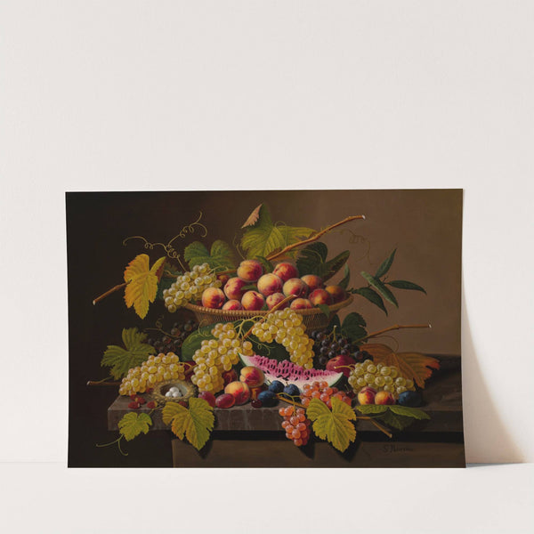 Still Life with a Basket of Fruit (c.1850–70) by Severin Roesen