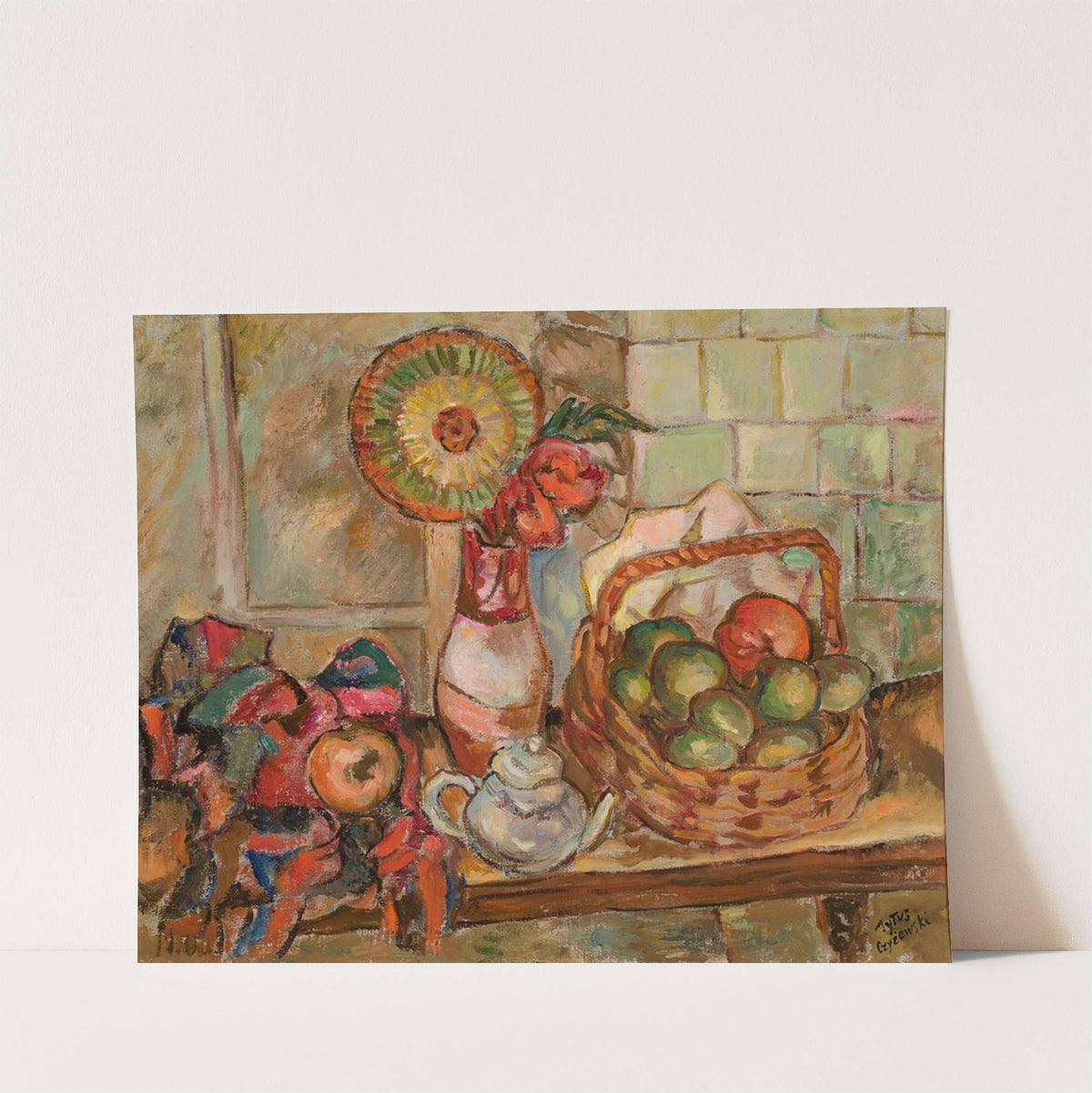 Still life with a basket (1930) by Tytus Czyżewski