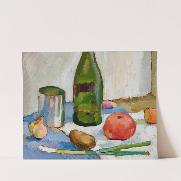 Still life with a green bottle by Zygmunt Waliszewski