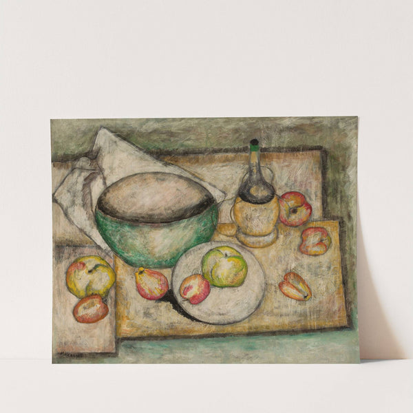 Still life with a green bowl and fruit (1918) by Tadeusz Makowski