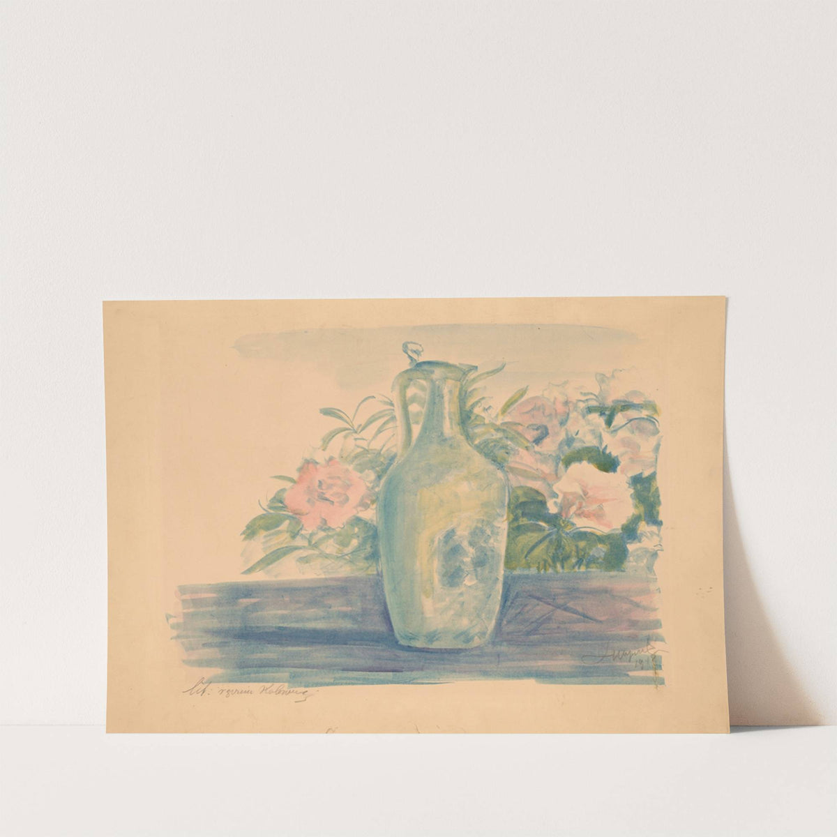 Still life with a jug and flowers (1916) by Leon Wyczółkowski