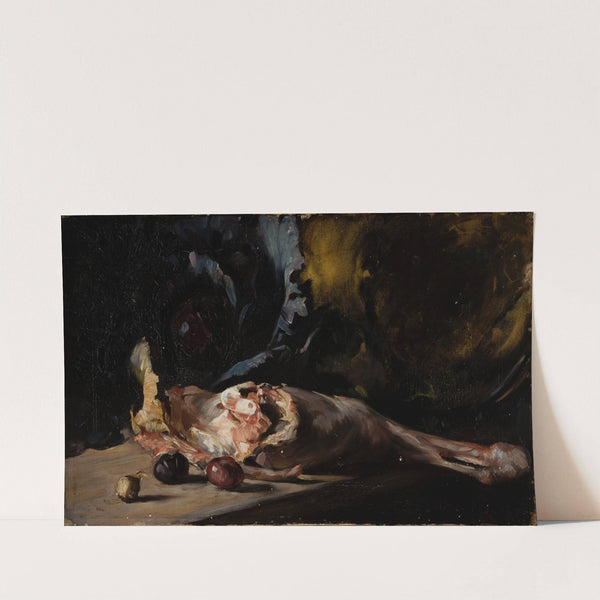 Still life with a leg of lamb and cabbage by Oscar Björck