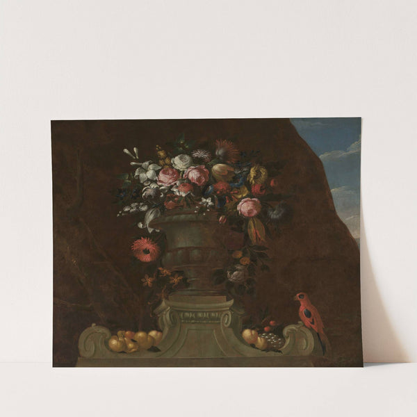 Still life with a parrot by Jakob Bogdány