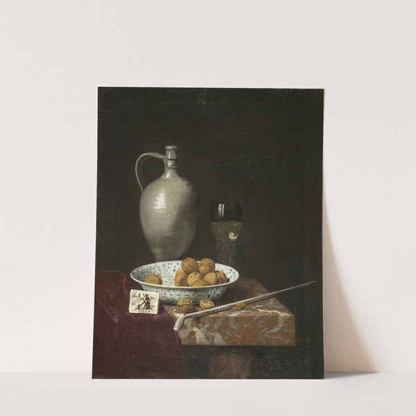 Still Life with a Pipe, Nuts, a Pitcher and a Tobacco Pouch by Hubert van Ravesteyn