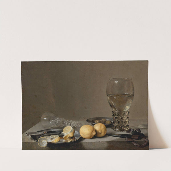 Still Life With A Roemer, Lemons, Olives And An Over-Turned Glass by Dutch School