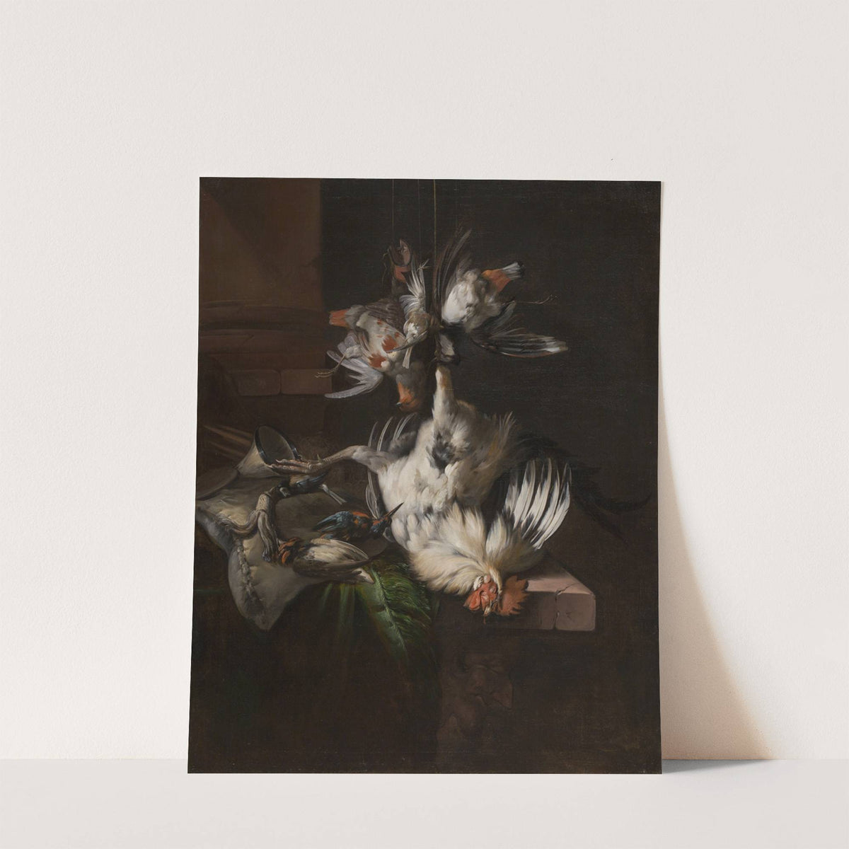 Still life with a white rooster by William Gouw Ferguson