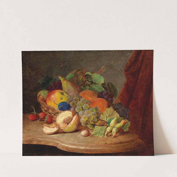 Still Life with Basket of Fruit and Bee by Ferdinand Küss