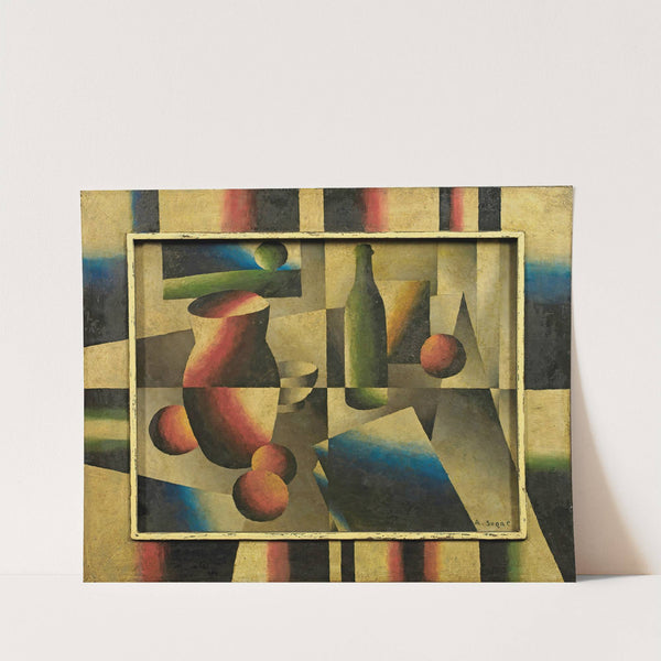 Still life with book, jug and bottle. (1924) by Arthur Segal