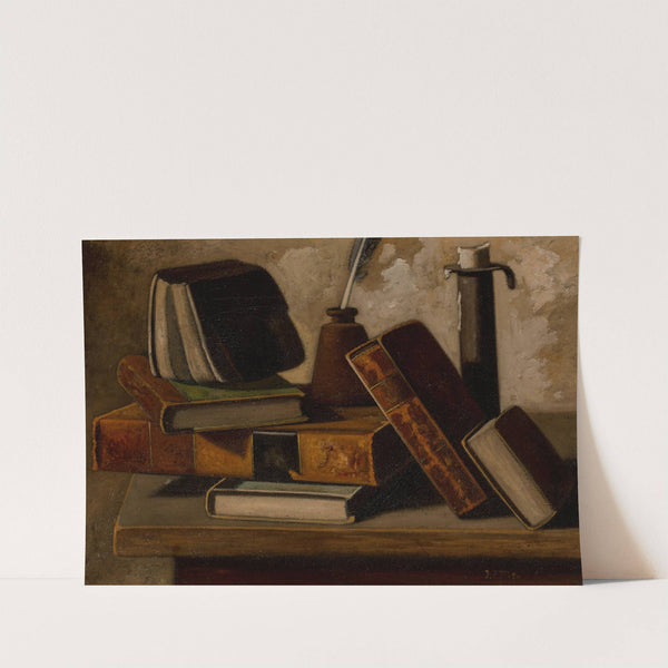 Still Life with Books, Inkpot, and Candlestick by John Frederick Peto