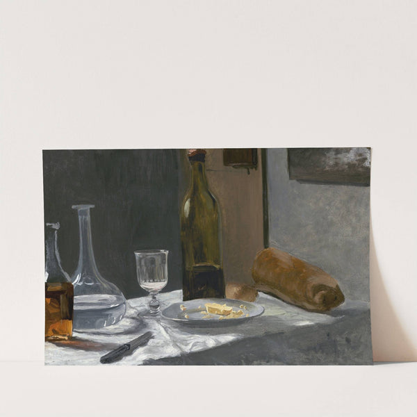 Still Life with Bottle,Carafe Bread and Wine (c. 1862-1863) by Claude Monet