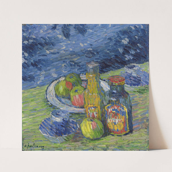 Still Life with Bottles and Fruit (1900) by Alexej von Jawlensky